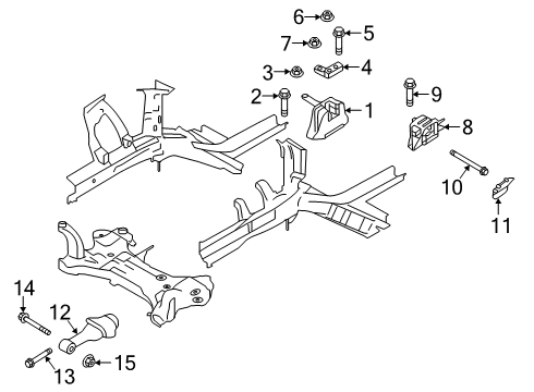 2021 Hyundai Veloster Engine & Trans Mounting Engine Mounting Bracket Assembly Diagram for 21825-F2100