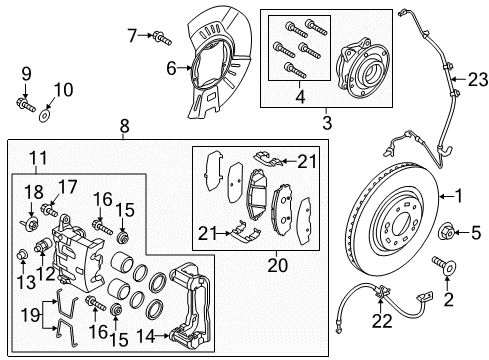 2021 Kia Sedona Front Brakes Sensor Assembly-Abs Front Diagram for 95671A9000