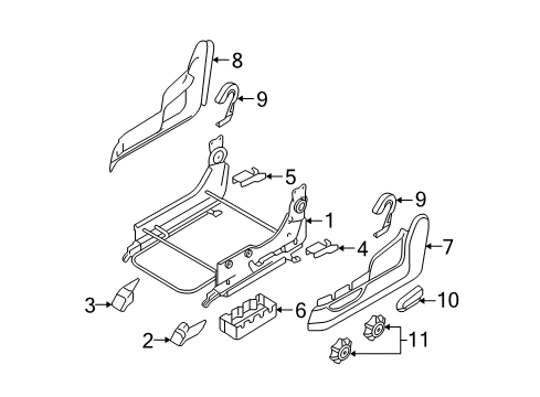 2008 Kia Sportage Tracks & Components Cover-Front Seat Mounting Rear Diagram for 881421F001EZ