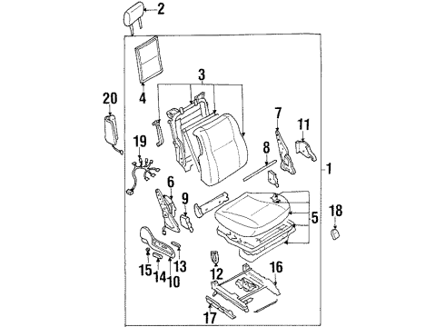 1997 Infiniti Q45 Front Seat Components Cover-RECLINING Device, Inner Diagram for 87406-6P618