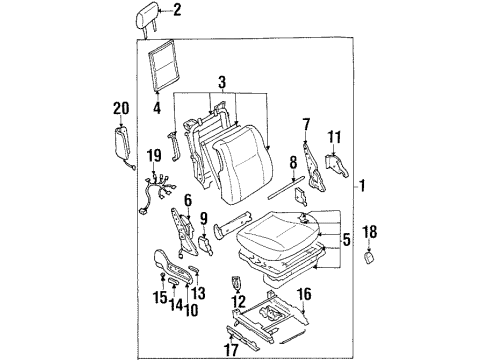 2000 Infiniti Q45 Front Seat Components FINISHER Assembly-Cushion, Front Seat R Diagram for 87330-6P162