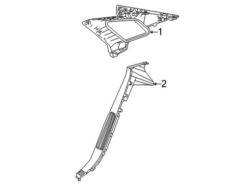 2017 Toyota Mirai Interior Trim - Quarter Panels Lock Pillar Trim Diagram for 62552-62010-C0