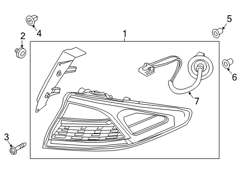 2019 Hyundai Ioniq Tail Lamps Lamp Assembly-Rear Combination Outside, LH Diagram for 92401-G7050