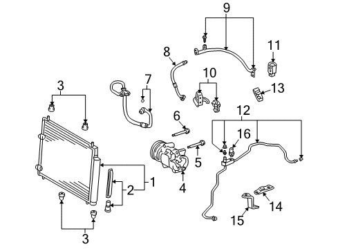 2010 Pontiac Vibe Air Conditioner Sensor, A/C Refrigerant Pressure Diagram for 19184695