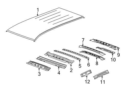 2013 Chevrolet Equinox Roof & Components Inner Rail Diagram for 20908767