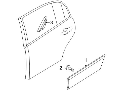 2005 Kia Amanti Exterior Trim - Rear Door MOULDING Assembly-Rear Door Diagram for 838403F010AS