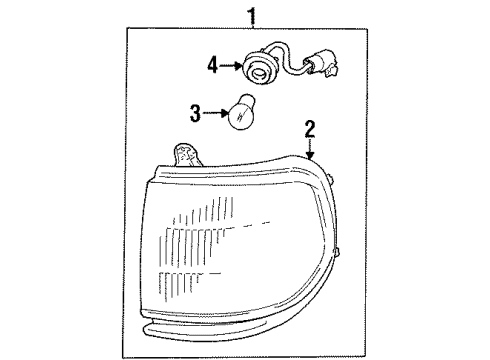 1996 Lexus LX450 Bulbs Socket And Wire, Clearance Lamp Diagram for 81615-60142