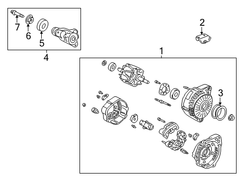 2001 Honda Odyssey Alternator Alternator Assembly (Clg46) (Denso) Diagram for 31100-P8F-A02