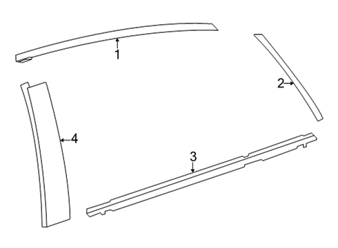 2021 Toyota Mirai Exterior Trim - Rear Door Belt Molding Diagram for 75740-62020