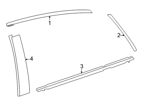 2021 Toyota Mirai Exterior Trim - Rear Door Applique Diagram for 75762-62020