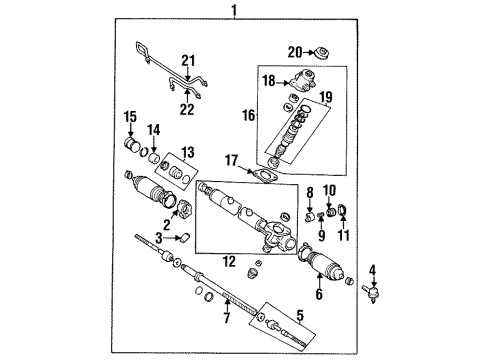 1995 Toyota Avalon Steering Column & Wheel, Steering Gear & Linkage Valve Sub-Assy, Power Steering Control Diagram for 44201-41010