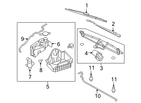 2008 Ford F-350 Super Duty Wiper & Washer Components Washer Hose Diagram for 8C3Z-17K605-A