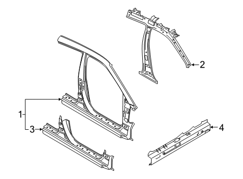 2020 Hyundai Veloster Aperture Panel, Rocker Panel Assembly-Side Sill Inner, RH Diagram for 65180-J3000