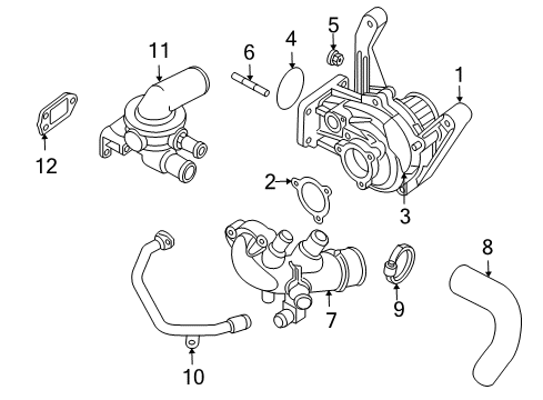 2005 Jeep Liberty Water Pump Water Pump Diagram for 5142985AA