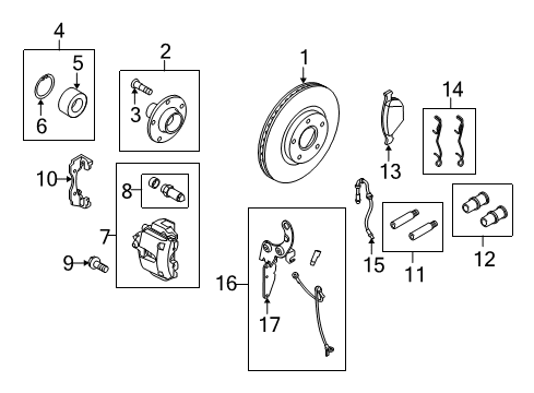 2013 Ford Transit Connect Brake Components Adapter Diagram for 7T1Z-2B292-A