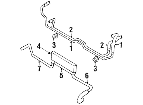 1998 Plymouth Breeze Trans Oil Cooler Hose-Transmission Oil Outlet Diagram for 4596420AB