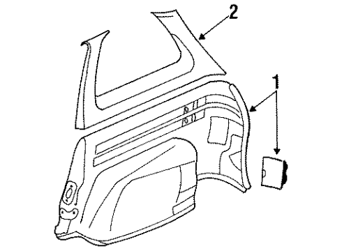 1989 Nissan Stanza Interior Trim - Quarter Panels Finisher-Rear Side RH Diagram for 76903-29R00