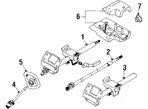 1986 Nissan Stanza Steering Column,Steering Wheel & Trim, Housing & Components, Shaft & Internal Components, Steering Gear & Linkage Column ASY-Steer Impact Absorb Diagram for 48805-20R10