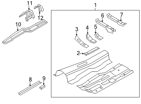 2010 BMW 750i xDrive Floor Left Front Seat Console Diagram for 41117204173