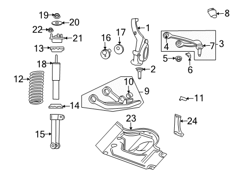 2004 Jeep Liberty Front Suspension Components, Lower Control Arm, Upper Control Arm, Stabilizer Bar Front Steering Knuckle Diagram for 52088653AE