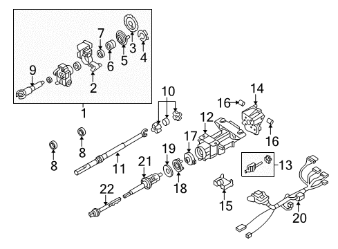 2009 Cadillac XLR Housing & Components Intermediate Steering Shaft Assembly Diagram for 15907888