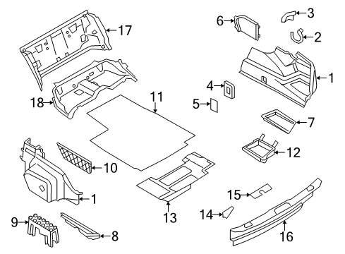 2013 BMW 750Li Interior Trim - Rear Body Lock Panel Diagram for 51479138809