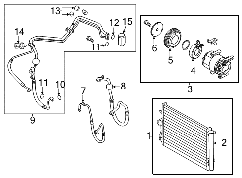 2011 Kia Soul Air Conditioner Reman Compressor Assembly Diagram for 977012K101RU