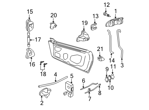 1998 Pontiac Sunfire Door - Lock & Hardware Lock Diagram for 22723800