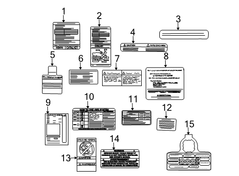 2012 Nissan Titan Information Labels Label-Parts Content Diagram for 990A2-9FE0A