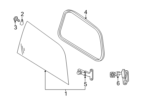 2009 Nissan Quest Side Panel - Glass & Hardware Screw Diagram for 01436-0018U