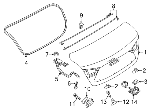 2020 Toyota Yaris Trunk Trunk Lid Diagram for 64401-WB004