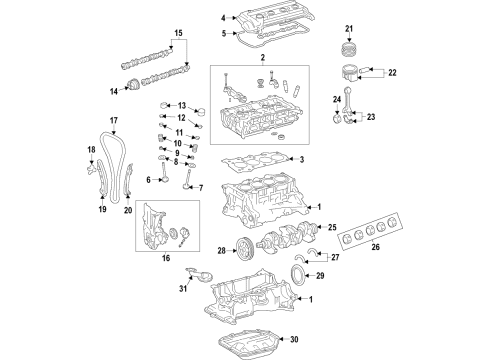 2018 Kia Rio Engine Parts, Mounts, Cylinder Head & Valves, Camshaft & Timing, Oil Pan, Oil Pump, Crankshaft & Bearings, Pistons, Rings & Bearings, Variable Valve Timing Engine Mounting Bracket Assembly Diagram for 21810H8010