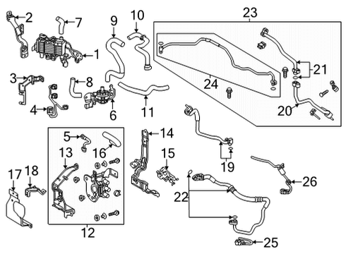 2021 Toyota RAV4 Prime Auxiliary A/C & Heater Unit Auxiliary Heater Mount Bracket Diagram for 87121-42060