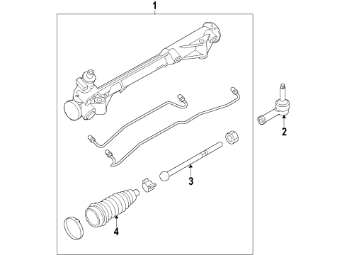 2010 Ford Taurus P/S Pump & Hoses, Steering Gear & Linkage Steering Gear Diagram for DG1Z-3504-JRM