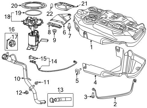 2013 Dodge Dart Fuel Supply Fuel Pump Module/Level Unit Diagram for 68237949AA