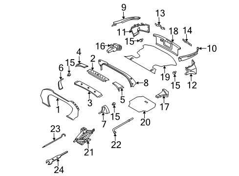 2007 Nissan 350Z Interior Trim - Rear Body Hook-Trunk Net (Clip Type) Diagram for 84937-6P100