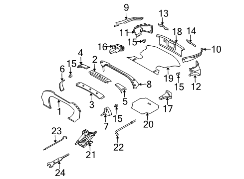 2007 Nissan 350Z Interior Trim - Rear Body Finisher-Luggage Side, Upper RH Diagram for 84940-CD001