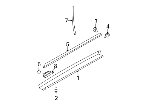 2010 Dodge Caliber Exterior Trim - Pillars, Rocker & Floor Cover-SILL Diagram for 1HX98GBSAA