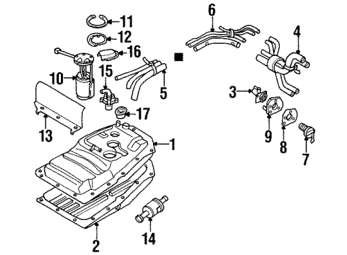 1998 Honda Passport Fuel Supply Protector, Fuel Tank Diagram for 8-97170-360-0