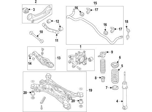2021 Hyundai Palisade Rear Suspension Components, Lower Control Arm, Upper Control Arm, Stabilizer Bar INSULATOR-STRUT Diagram for 55310-S1000