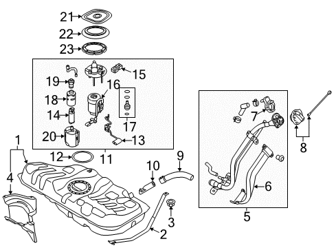 2017 Kia Forte5 Filters Fuel Pump Complete Diagram for 31110A7800