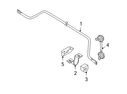 2012 Nissan Maxima Stabilizer Bar & Components - Rear Bracket Assy-Connecting Rod Diagram for 54650-JA000