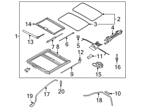 2013 Kia Forte Koup Sunroof Deflector Assembly-Sunroof Diagram for 816411M200