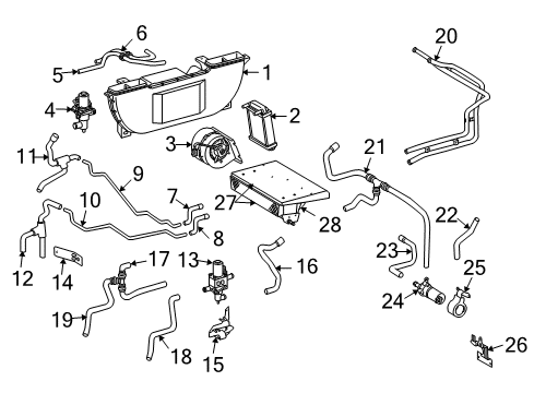 2005 Dodge Sprinter 2500 A/C Evaporator & Heater Components Valve-Water Diagram for 5103807AA