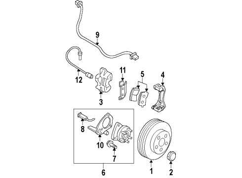 2003 Oldsmobile Silhouette Front Brakes Hose, Front Brake Diagram for 22163427