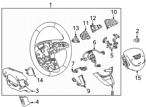 2020 Cadillac CT4 Steering Column & Wheel, Steering Gear & Linkage Radio Switch Diagram for 13535957