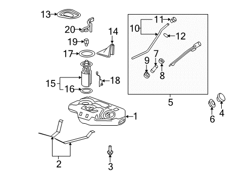 2011 Buick Lucerne Fuel Supply Fuel Cap Diagram for 22802285