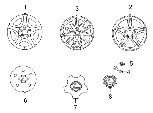 2004 Lexus IS300 Wheels, Covers & Trim Wheel, Disc Diagram for 42611-53120