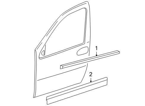 2005 Buick Terraza Exterior Trim - Front Door Molding Asm, Front Side Door (RH) *Buick *Primed( Diagram for 19120002