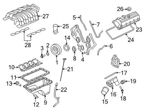 2010 Ford Mustang Intake Manifold Supercharger Seal Diagram for 7R3Z-9H486-AA